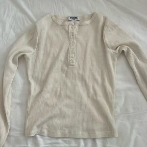 Tillys RSQ Thermal Waffle Cream Long Sleeve in XS